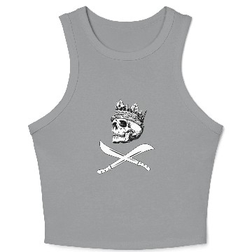 Discover Alpha pirate king logo white Crop Tank Top