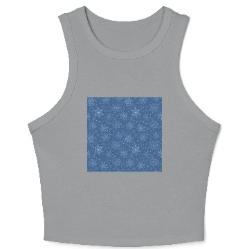 Discover Elegant Blue Snowflakes Pattern Crop Tank Top