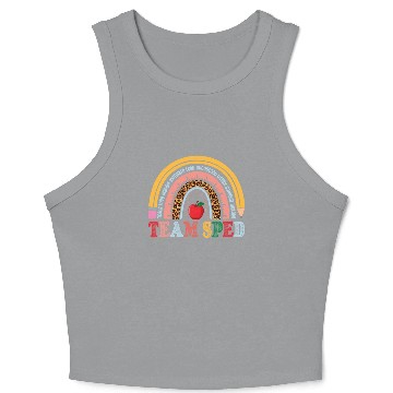 Discover Team SPED Teacher Rainbow Crop Tank Top
