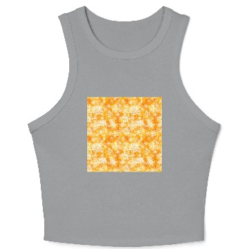 Discover Orange White Snowflakes Pattern Crop Tank Top