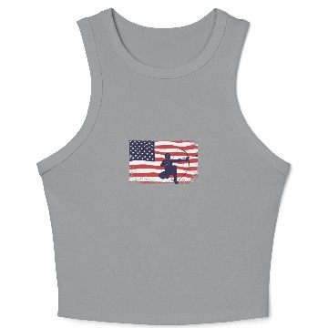 Discover American flag Arrowtag Crop Tank Top
