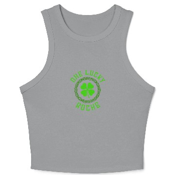 Discover One Lucky Roche Irish Family Four Leaf Clover Crop Tank Top