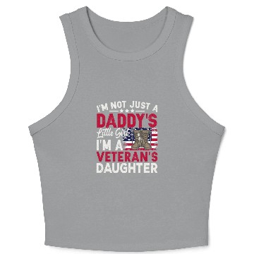 Discover US Veteran's Daughter Veterans Day Patriotic Ameri Crop Tank Top