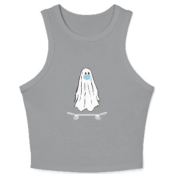 Discover Groovy Ghost Skateboard Lazy Halloween Crop Tank Top