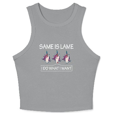 Discover LGBT Same Is Lame Rainbow Unicorn Gift Crop Tank Top