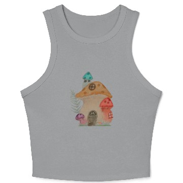 Discover Mushroom house Crop Tank Top