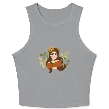 Discover Sun flower girl Crop Tank Top