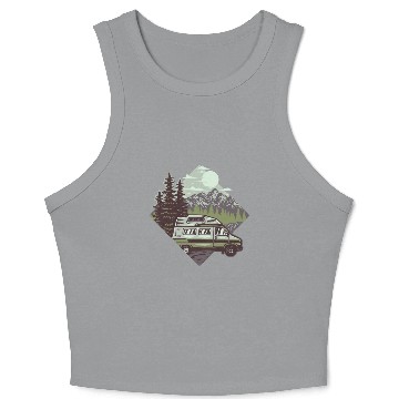 Discover Camping Mountains Wilderness Crop Tank Top