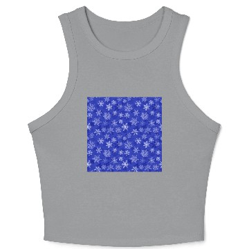 Discover Pretty Navy Blue Snowflakes Pattern Crop Tank Top