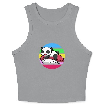 Discover Panda Sleeps On Sushi Crop Tank Top