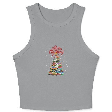 Discover Christmas Book Tree Lights Crop Tank Top