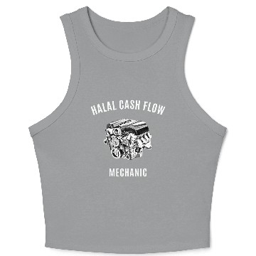 Discover Halal Cash Flow - Mechanic White Crop Tank Top