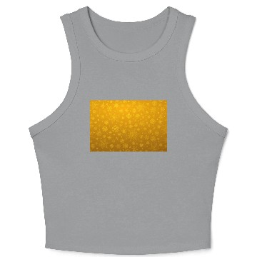 Discover Abstract Yellow Snowflakes Pattern Crop Tank Top