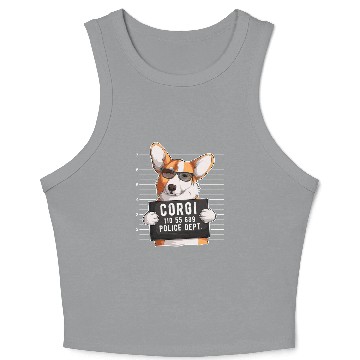 Discover Corgi Mugshot Dog Lover Crop Tank Top