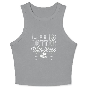 Discover Funny bee design nature lover gift Crop Tank Top
