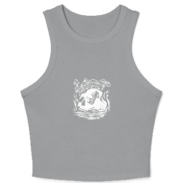 Discover Psychedelic Space Shroom Skull Crop Tank Top