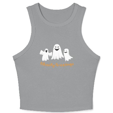 Discover Ghostly Greetings, Halloween Ghostly Greetings Crop Tank Top
