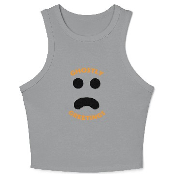 Discover Ghostly Greetings, Halloween Ghostly Greetings Crop Tank Top