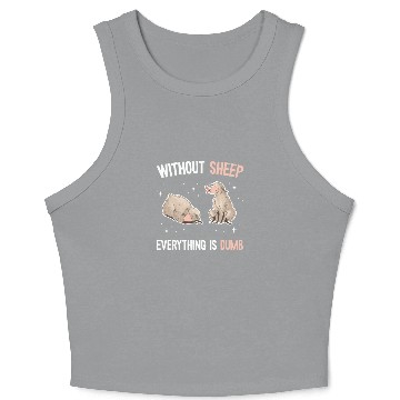 Discover Cute Lamb Saying - Farmer & Sheep Crop Tank Top