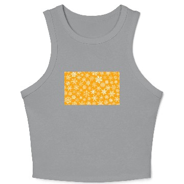 Discover Winter Snowflakes Pattern Orange White Crop Tank Top