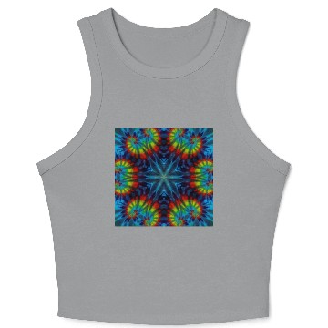 Discover Tie-dye Kaleidescope Rainbow Crop Tank Top