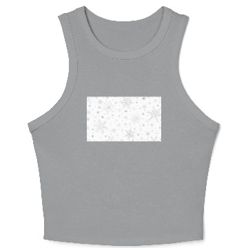 Discover Christmas Snowflakes Pattern Grey White Crop Tank Top