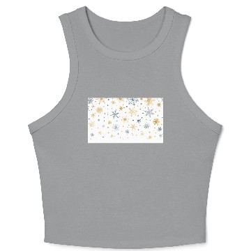 Discover Elegant Snowflakes White Gold Silver Crop Tank Top