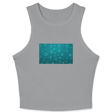 Discover Teal Snowflakes Christmas Pattern Crop Tank Top