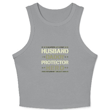 Discover Husband Daddy Protector Hero US Army Veteran Crop Tank Top