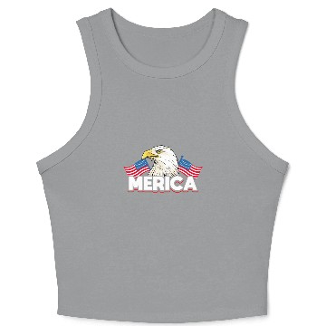 Discover Merica Bald Eagle US Flag Independence Crop Tank Top