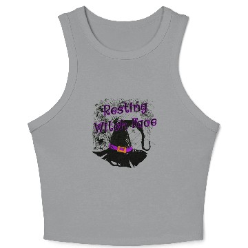 Discover Resting Witch Face - Halloween Spider Web Crop Tank Top
