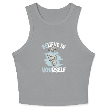 Discover Believe In Yourself White Tiger Mirror Reflection Crop Tank Top