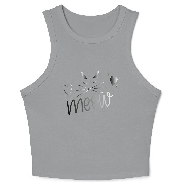 Discover cute cat meow Crop Tank Top