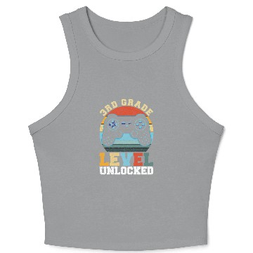 Discover 3rd Grade Level Unlocked Vintage T-shit Crop Tank Top