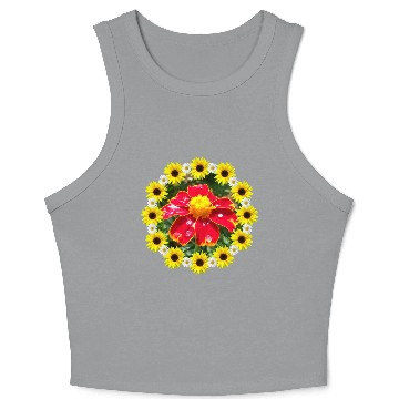 Discover marigold flower with raindrops sunflower daisy Crop Tank Top