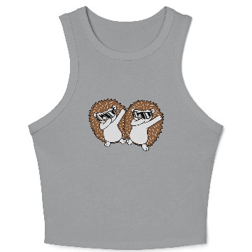 Discover 2 dabbing hedgehog friends Crop Tank Top