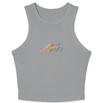 Discover Watercolor Womens Triathlon Crop Tank Top
