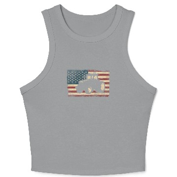 Discover Farming Farmer American Flag Us Crop Tank Top