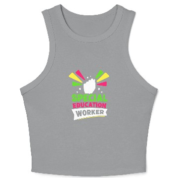 Discover Special Education Worker Sped Awareness Teacher Crop Tank Top