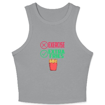 Discover Exercise Extra Fries Chips Workout Gym Crop Tank Top