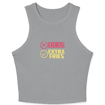 Discover Exercise Extra Fries Chips Workout Gym Crop Tank Top