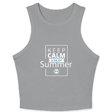 Discover Keep Calm & Enjoy Summer Crop Tank Top
