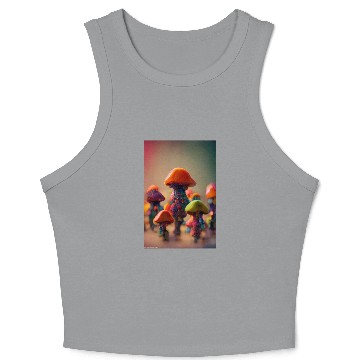 Discover Whimsical Mushroom Men Crop Tank Top