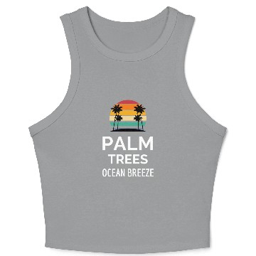 Discover Palm trees ocean breeze Crop Tank Top