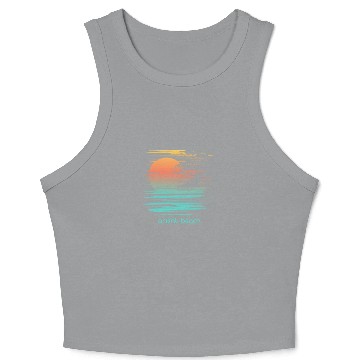 Discover Artistic Orient Beach Saint Martin Palm Tree Crop Tank Top