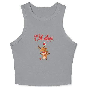 Discover Oh deer Christmas Sweater Crop Tank Top