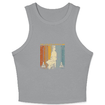 Discover Retro vintage construction worker Crop Tank Top