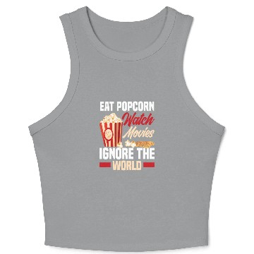 Discover Film Popcorn Cinema Crop Tank Top
