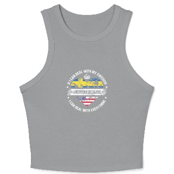 Discover Sweden American Husband Heritage Flags Crop Tank Top