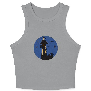 Discover Halloween Haunted House Crop Tank Top